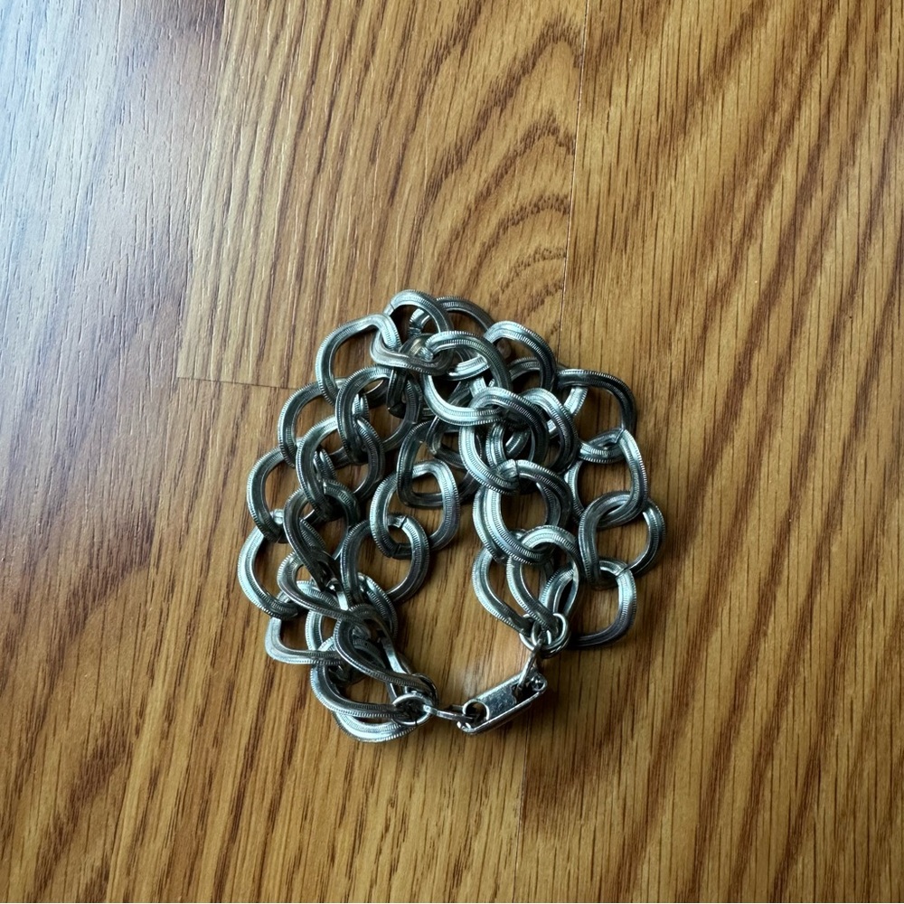 Vintage Silvertone Chain Bracelet